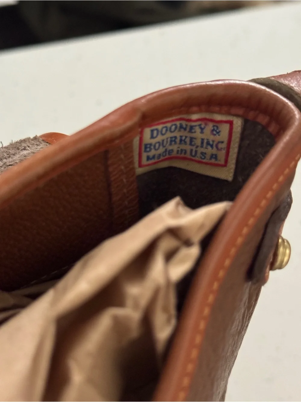 Vintage Dooney & Bourke All-Weather Leather Carrier Flap Crossbody Bag